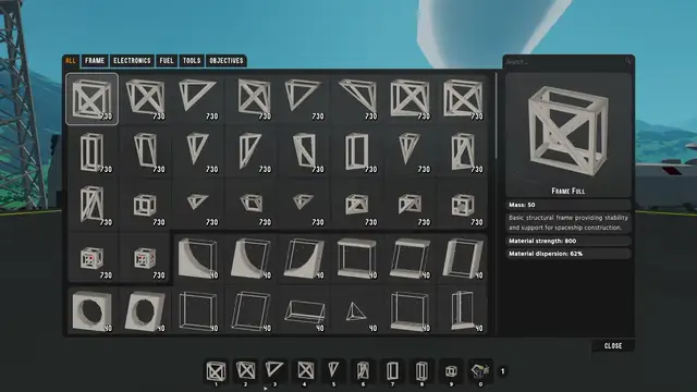 Approximately Up Workshop-style ship build layout