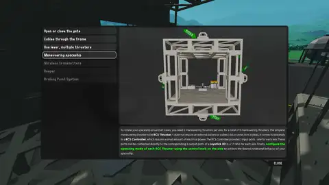 Approximately Up building thrusters on a first ship